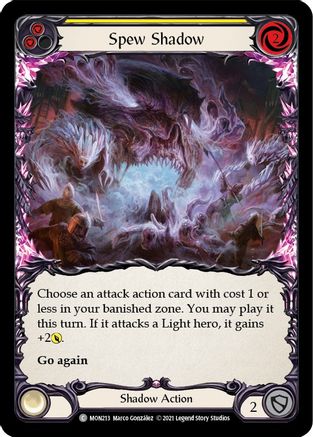 Spew Shadow (Yellow) (MON213) - Monarch 1st Edition Rainbow Foil
