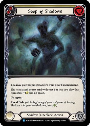 Seeping Shadows (Yellow) (MON166) - Monarch 1st Edition Rainbow Foil