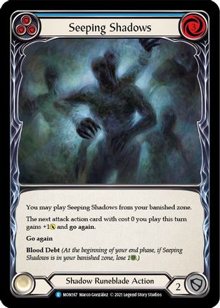 Seeping Shadows (Blue) (MON167) - Monarch Unlimited Edition Rainbow Foil