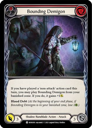 Bounding Demigon (Red) (MON168) - Monarch 1st Edition Rainbow Foil