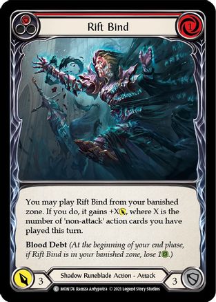 Rift Bind (Red) (MON174) - Monarch 1st Edition Rainbow Foil