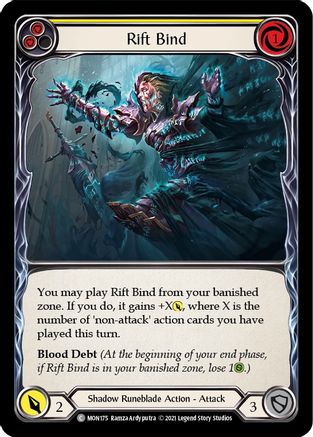 Rift Bind (Yellow) (MON175) - Monarch Unlimited Edition Rainbow Foil