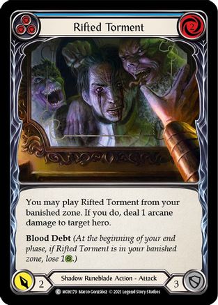 Rifted Torment (Blue) (MON179) - Monarch 1st Edition Rainbow Foil