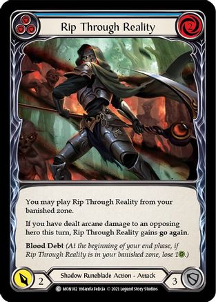 Rip Through Reality (Blue) (MON182) - Monarch Unlimited Edition Rainbow Foil