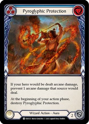 Pyroglyphic Protection (Blue) (EVR133) - Everfest 1st Edition Rainbow Foil