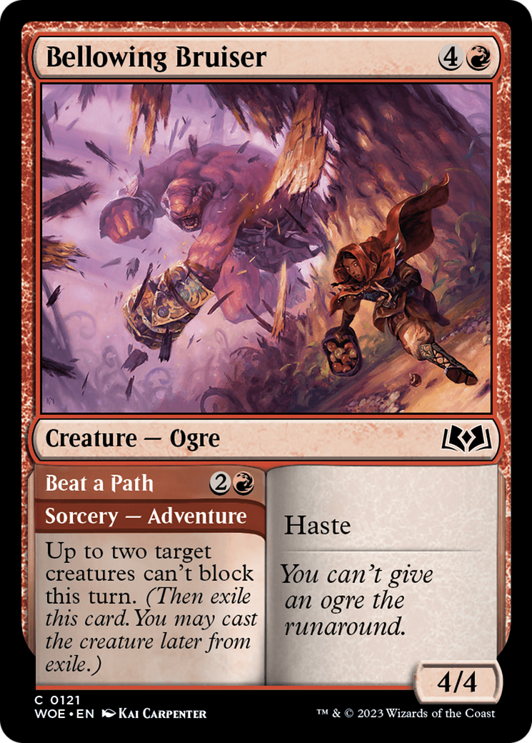 Bellowing Bruiser // Beat a Path (WOE-121) - Wilds of Eldraine
