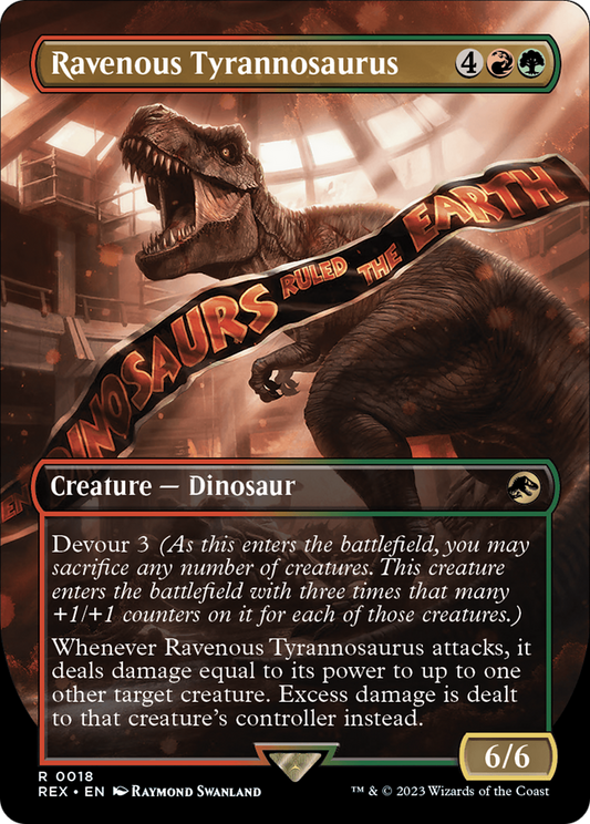 Ravenous Tyrannosaurus (Borderless) (REX-018) - Jurassic World Collection (Borderless) Foil