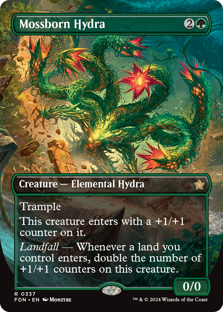 Mossborn Hydra (FDN-337) - Foundations (Borderless) Foil