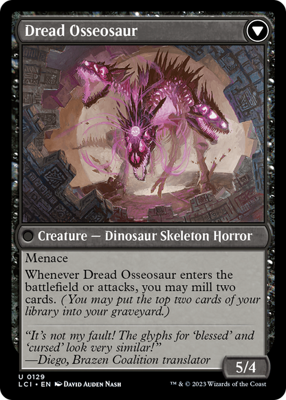 Visage of Dread // Dread Osseosaur (LCI-129) - The Lost Caverns of Ixalan Foil