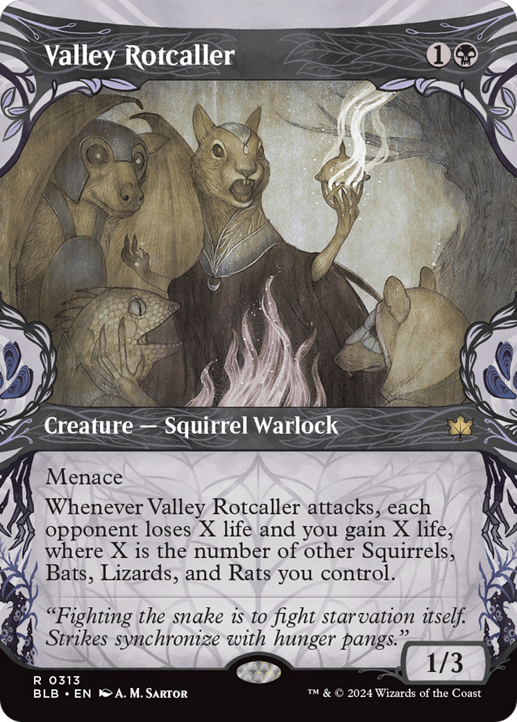 Valley Rotcaller (BLB-313) - Bloomburrow: (Showcase) (Borderless) Foil