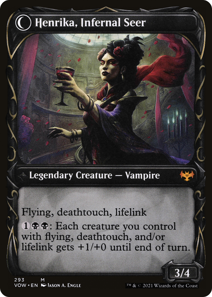 Henrika Domnathi // Henrika, Infernal Seer (VOW-293) - Innistrad: Crimson Vow: (Showcase, Double Faced Transform) Foil