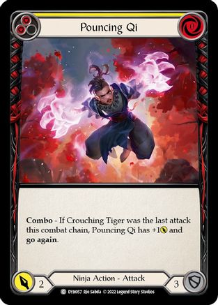 Pouncing Qi (Yellow) (DYN057) - Dynasty Rainbow Foil
