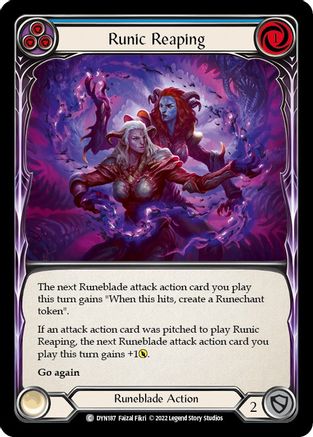 Runic Reaping (Blue) (DYN187) - Dynasty Rainbow Foil