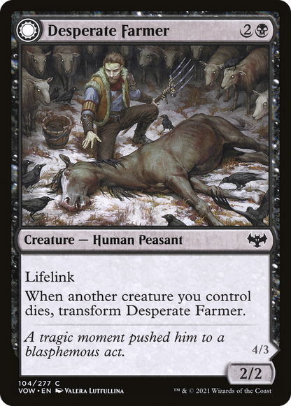 Desperate Farmer // Depraved Harvester (VOW-104) - Innistrad: Crimson Vow: (Double Faced Transform)