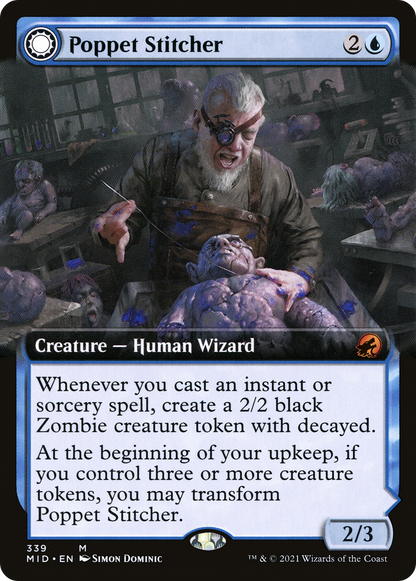 Poppet Stitcher // Poppet Factory (MID-339) - Innistrad: Midnight Hunt: (Extended Art, Double Faced Transform)