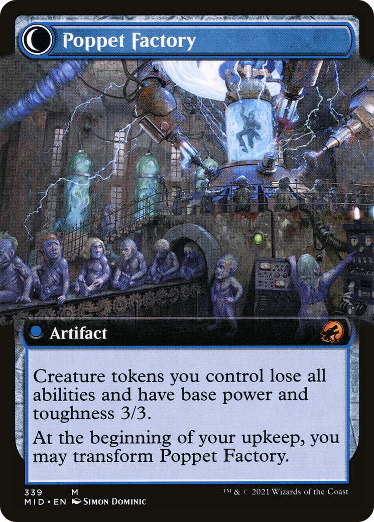 Poppet Stitcher // Poppet Factory (MID-339) - Innistrad: Midnight Hunt: (Extended Art, Double Faced Transform)