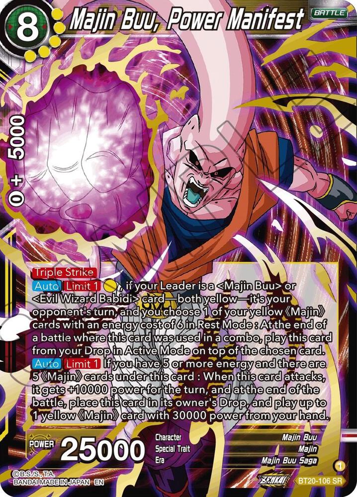 Majin Buu, Power Manifest / Super Rare / BT20