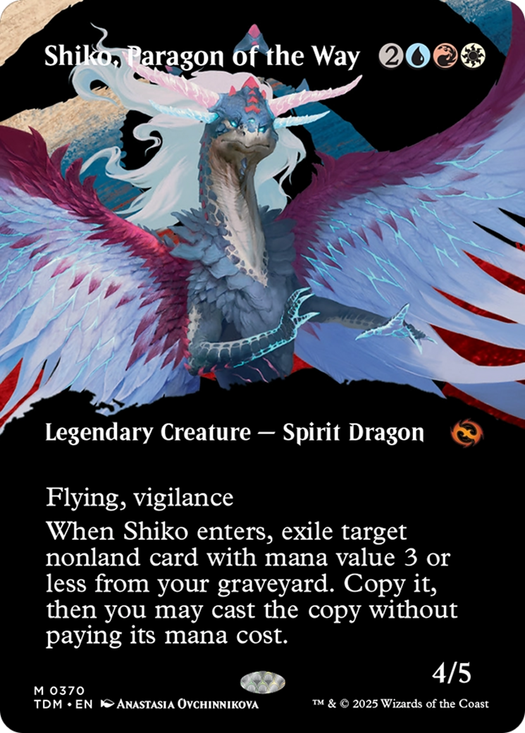 Shiko, Paragon of the Way (TDM-370) - Tarkir: Dragonstorm: (Showcase) (Borderless) Foil