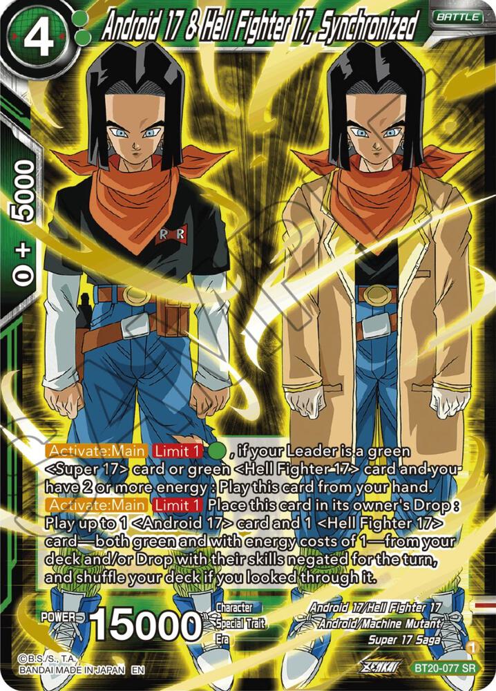 Android 17 & Hell Fighter 17, Synchronized / Super Rare / BT20