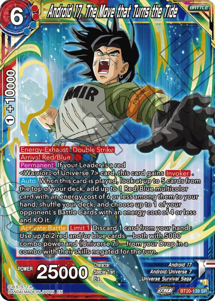 Android 17, The Move that Turns the Tide / Super Rare / BT20