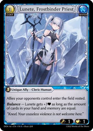Lunete, Frostbinder Priest (178) - Dawn of Ashes 1st Edition Foil