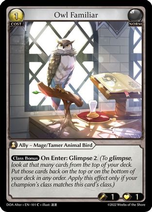 Owl Familiar (101) - Dawn of Ashes Alter Edition
