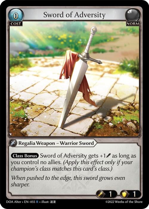 Sword of Adversity / Rare / DOA Alter