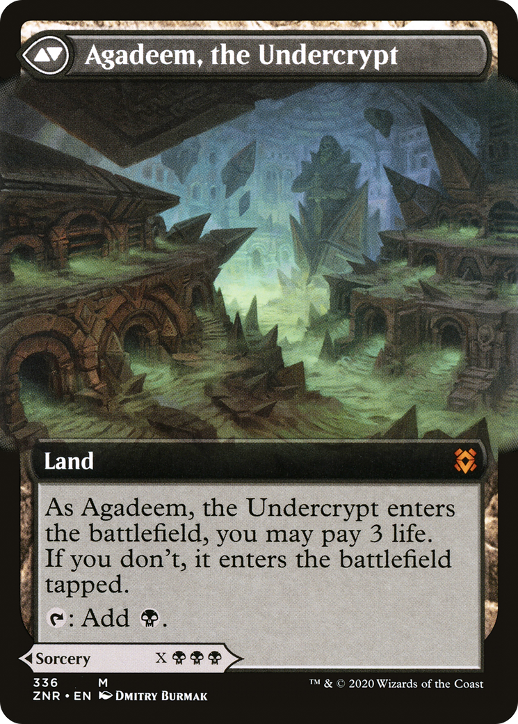 Agadeem's Awakening // Agadeem, the Undercrypt (ZNR-336) - Zendikar Rising: (Extended Art)