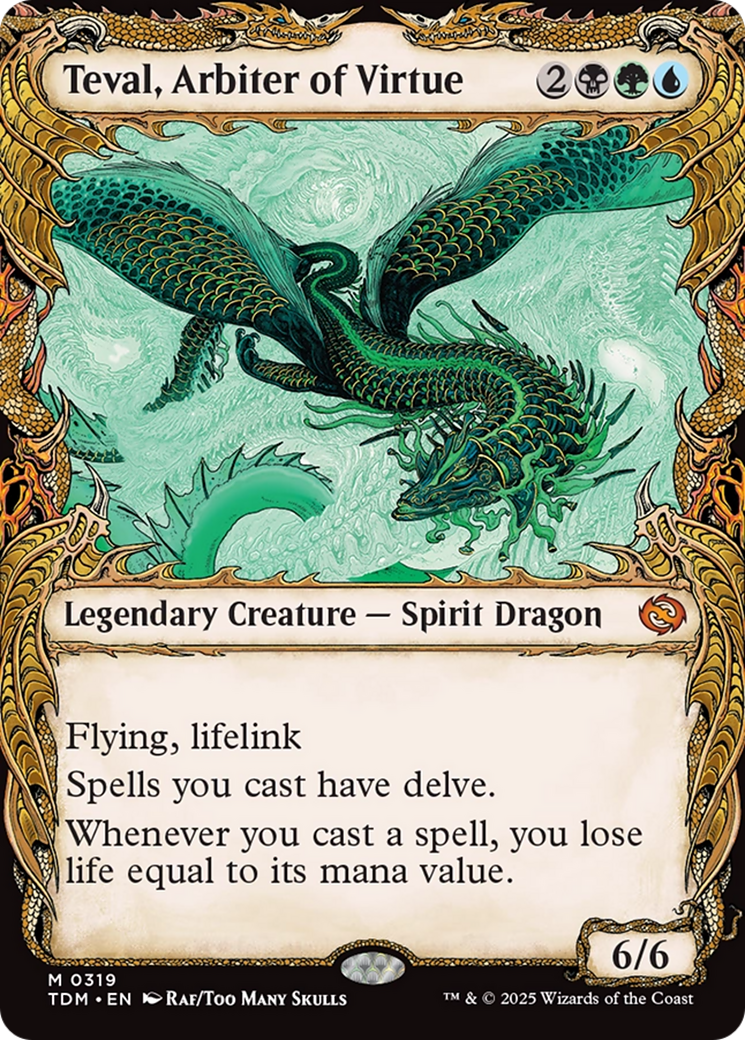 Teval, Arbiter of Virtue (TDM-319) - Tarkir: Dragonstorm: (Showcase) Foil
