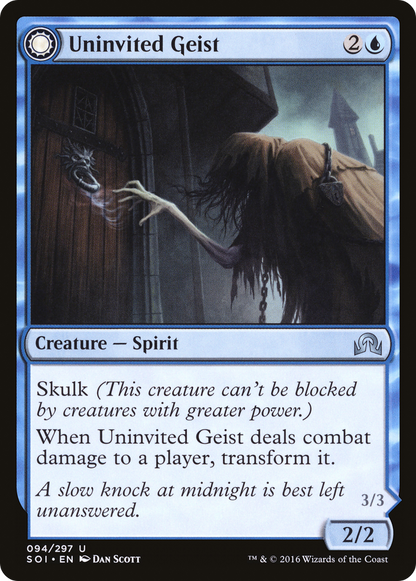 Uninvited Geist // Unimpeded Trespasser (SOI-094) - Shadows over Innistrad: (Double Faced Transform)