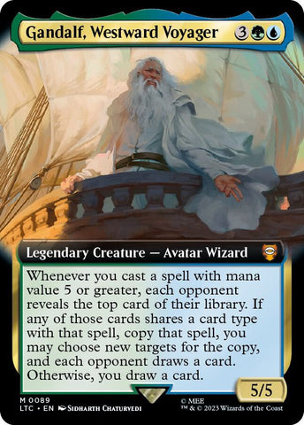 Gandalf, Westward Voyager (Extended Art) / M / LTC (FOIL)