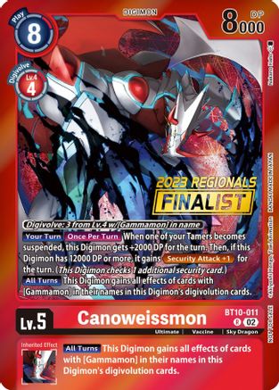 Canoweissmon (2023 Regionals Finalist) (BT10-011) - Xros Encounter Foil