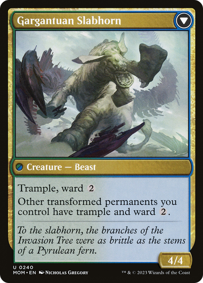 Invasion of Pyrulea // Gargantuan Slabhorn (MOM-240) - March of the Machine Foil