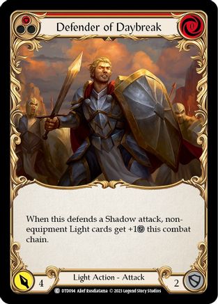 Defender of Daybreak (Red) (DTD094) - Dusk till Dawn Rainbow Foil