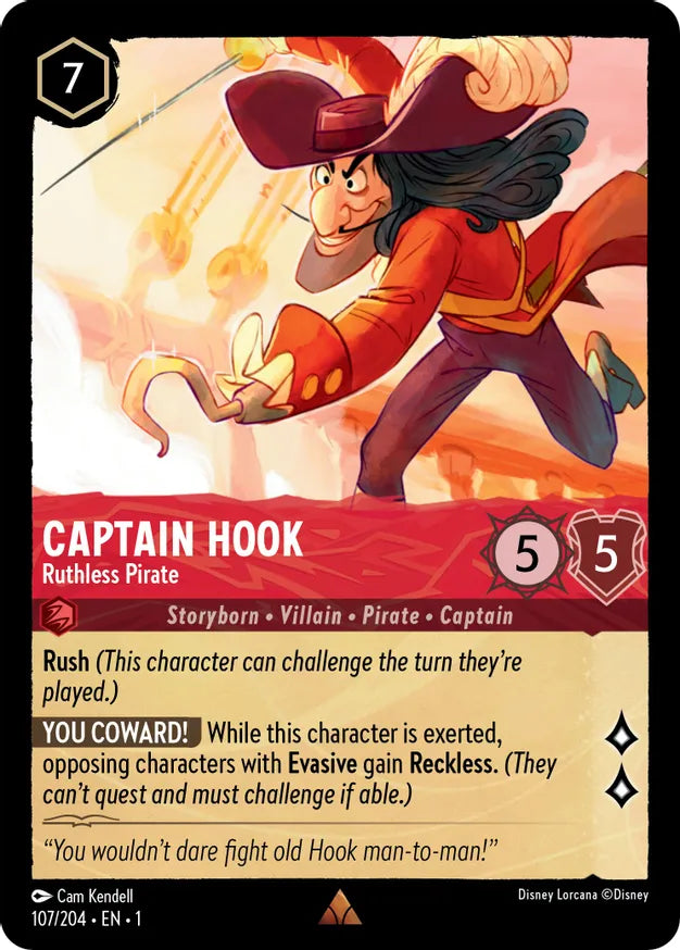 Captain Hook - Ruthless Pirate / Rare / LOR1