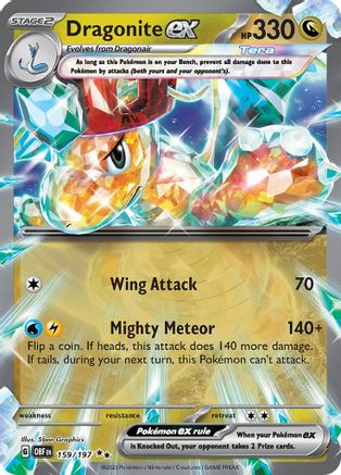 Dragonite ex 159/197  - Holofoil SV03 Obsidian Flames - Double Rare