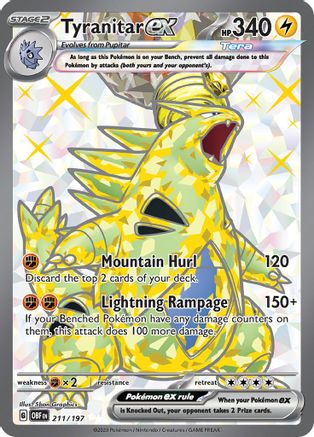 Tyranitar ex 211/197  - Holofoil SV03 Obsidian Flames - Ultra Rare