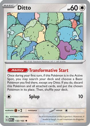 Ditto 132/165  - Reverse Holofoil SV Scarlet & Violet 151 - Rare