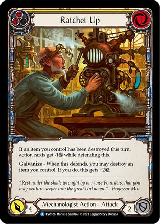 Ratchet Up (Yellow) (EVO106) - Bright Lights Rainbow Foil
