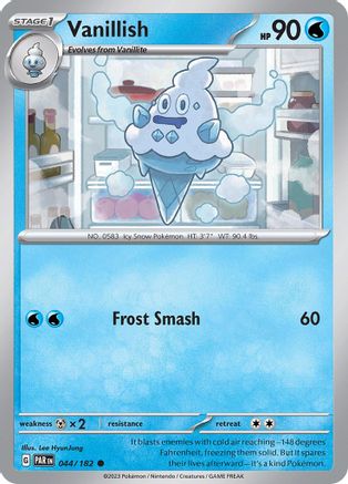 Vanillish 044/182  - Reverse Holofoil SV04 Paradox Rift - Common