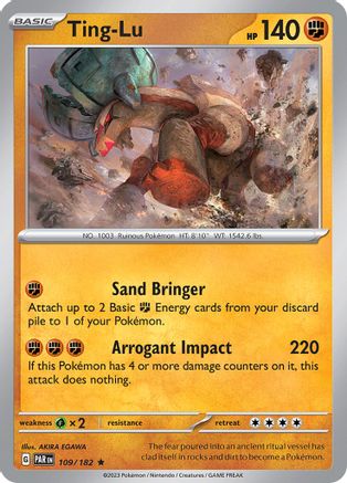 Ting-Lu 109/182  - Holofoil SV04 Paradox Rift - Rare