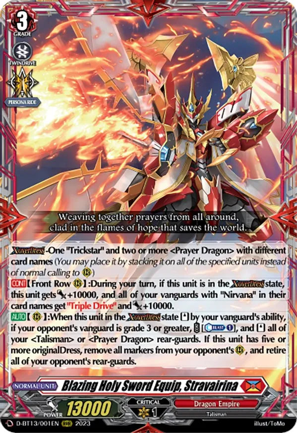 Blazing Holy Sword Equip, Stravairina / RRR / D-BT13