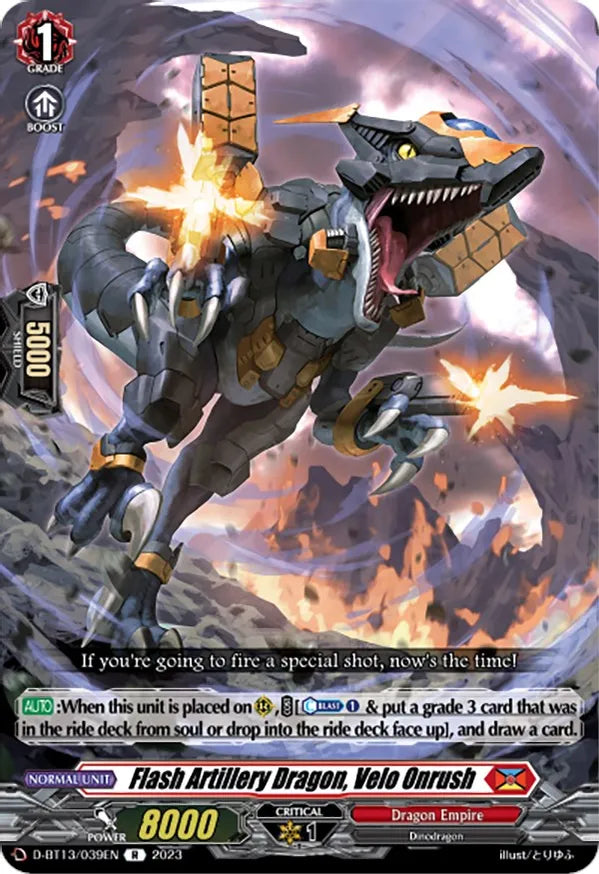 Flash Artillery Dragon, Velo Onrush / Rare / D-BT13