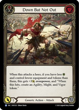 Down But Not Out (Red) (HVY213) - Heavy Hitters Rainbow Foil