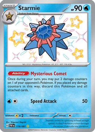 Starmie 119/091  - Holofoil SV Paldean Fates - Shiny Rare