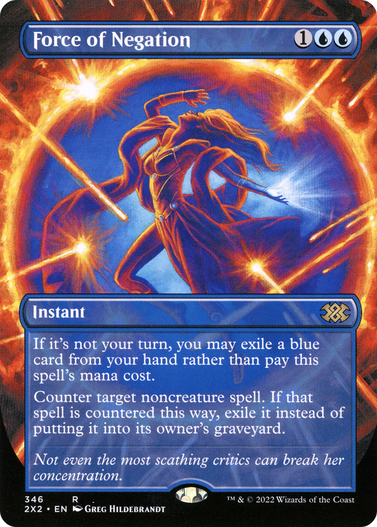 Force of Negation (Borderless) (2X2-346) - Double Masters 2022 (Borderless) Foil