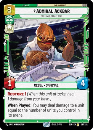 Admiral Ackbar - Brilliant Strategist / Rare / SOR
