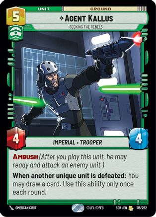 Agent Kallus - Seeking the Rebels (115/252) - Spark of Rebellion Foil