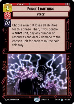 Force Lightning (138/252) - Spark of Rebellion Foil