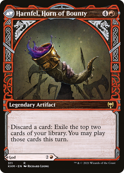 Birgi, God of Storytelling // Harnfel, Horn of Bounty (KHM-311) - Kaldheim: (Showcase) Foil